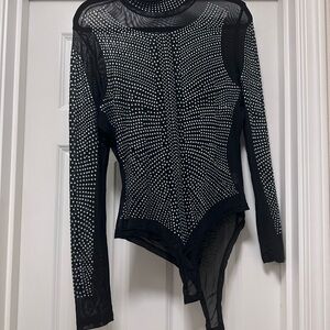Amazon Black and Silver Mesh Bodysuit